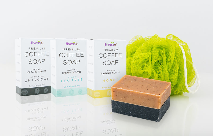 Fivesso Natural Cleansing Coffee Soaps: 3 Pack