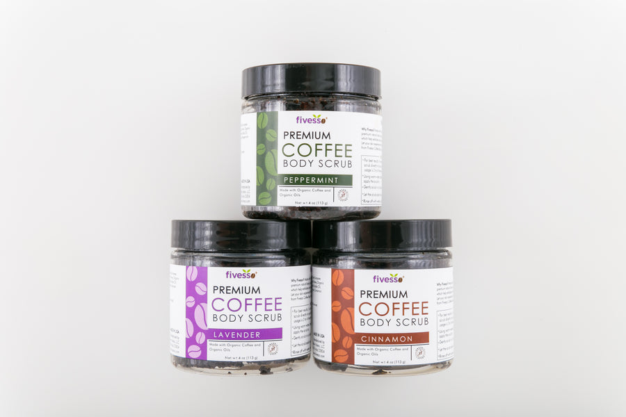 Variety Organic Coffee Body Scrub Package (Pack of 3)