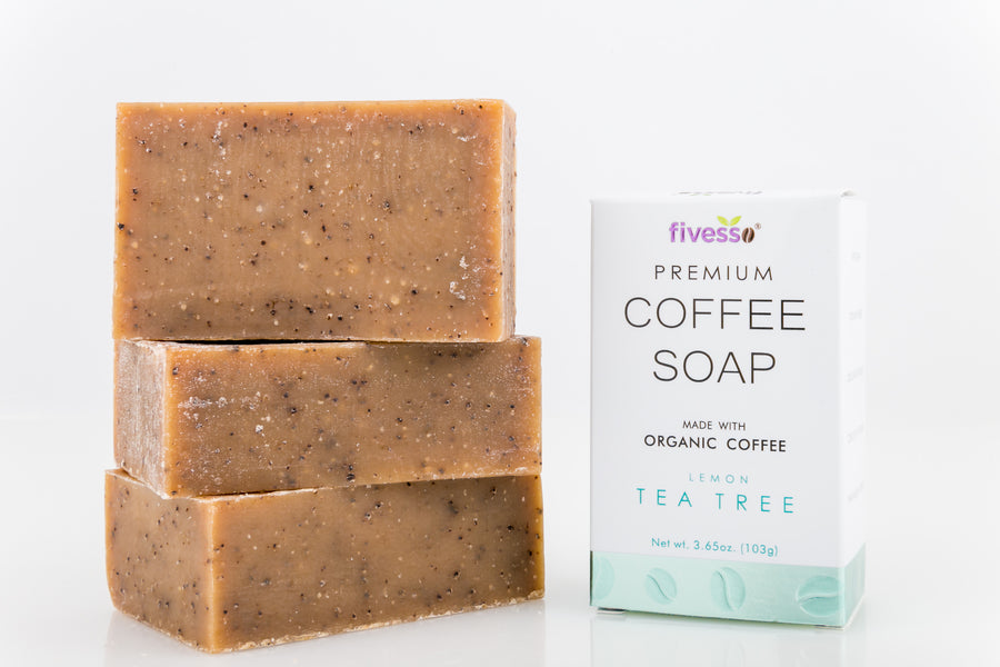 Lemon Tea Tree - Premium Coffee Soap Bar (Pack of 3 Bars)